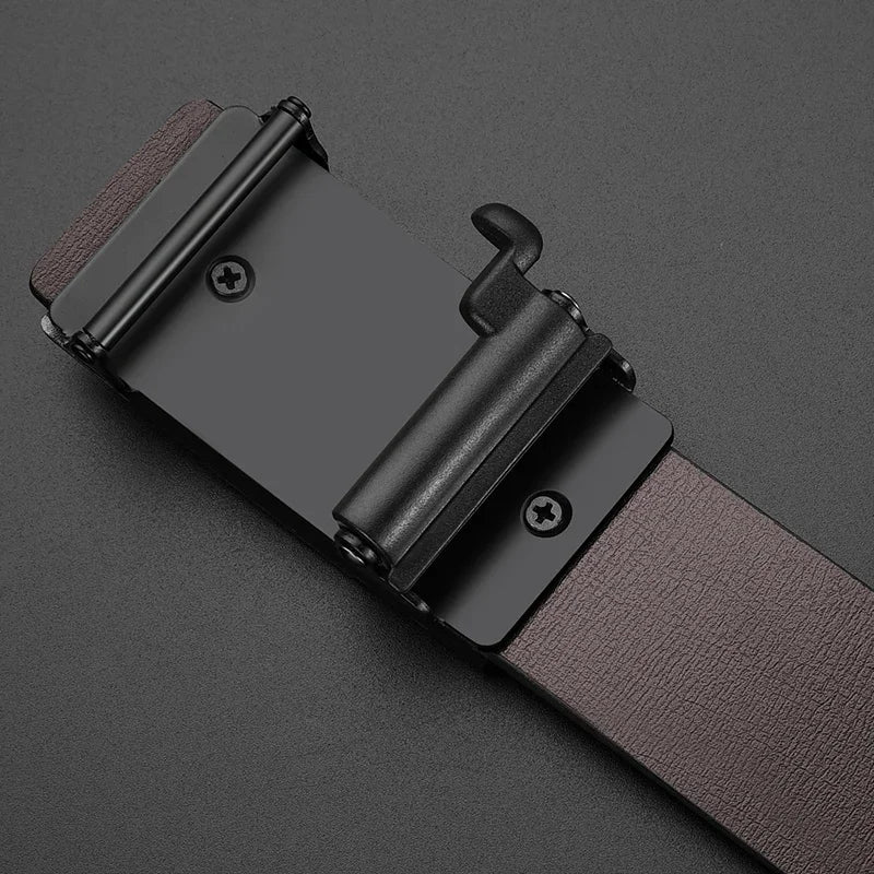 2025 New Men's Business Belt Alloy Automatic Buckle Belt Fashion Belt Luxury Jeans Belt PU Leather High-Quality Straps