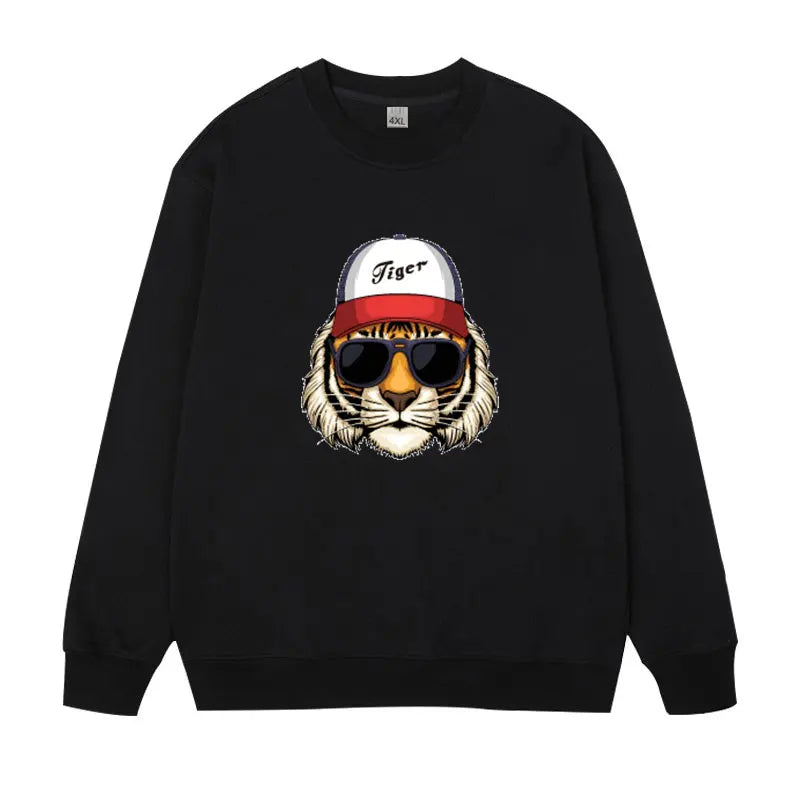 Plus Size Men's Pullovers Full Cotton Sweatshirts 5XL 6XL 7XL Autumn Winter Long Sleeves Printed Tops Male Clothing 110kg-180kg