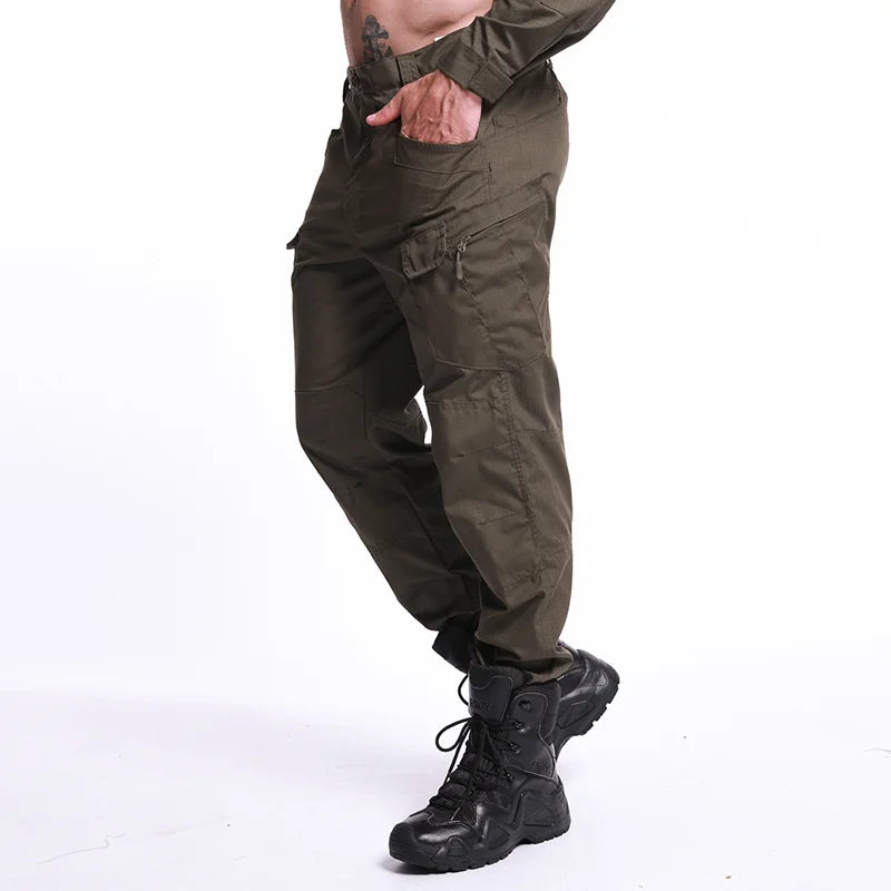 Men New Tactical Pants Multiple Pockets Waterproof Abrasion Resistant Cargo Trousers Outdoors Hiking Climbing Training Pant