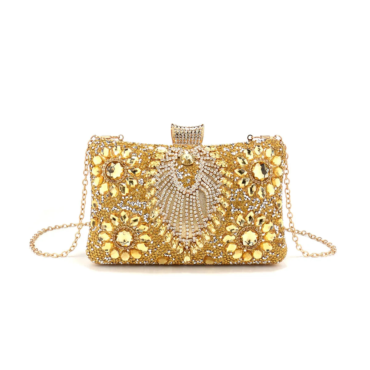 Flower One Side Glitter Tassel Women Evening Bags Diamonds Small Day Clutch Luxury New Chain Shoulder Handbags For Party
