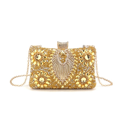 Flower One Side Glitter Tassel Women Evening Bags Diamonds Small Day Clutch Luxury New Chain Shoulder Handbags For Party