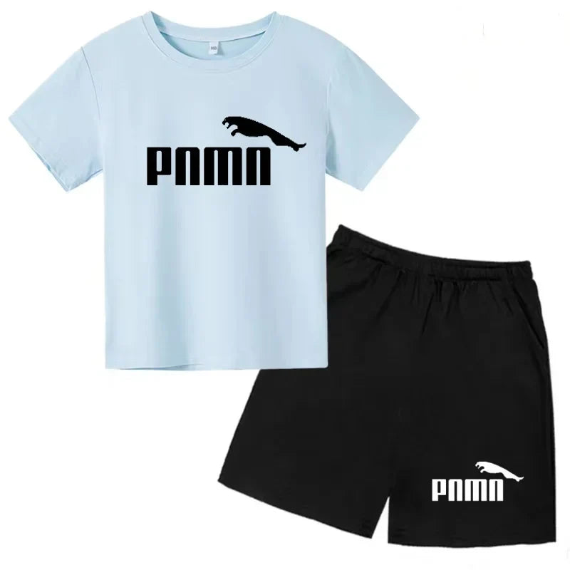 Des vêtements esthétiques pour les enfants de 3 à 12 ans, T-shirt imprimé avec des lettres, blouse à manches courtes et pantalon