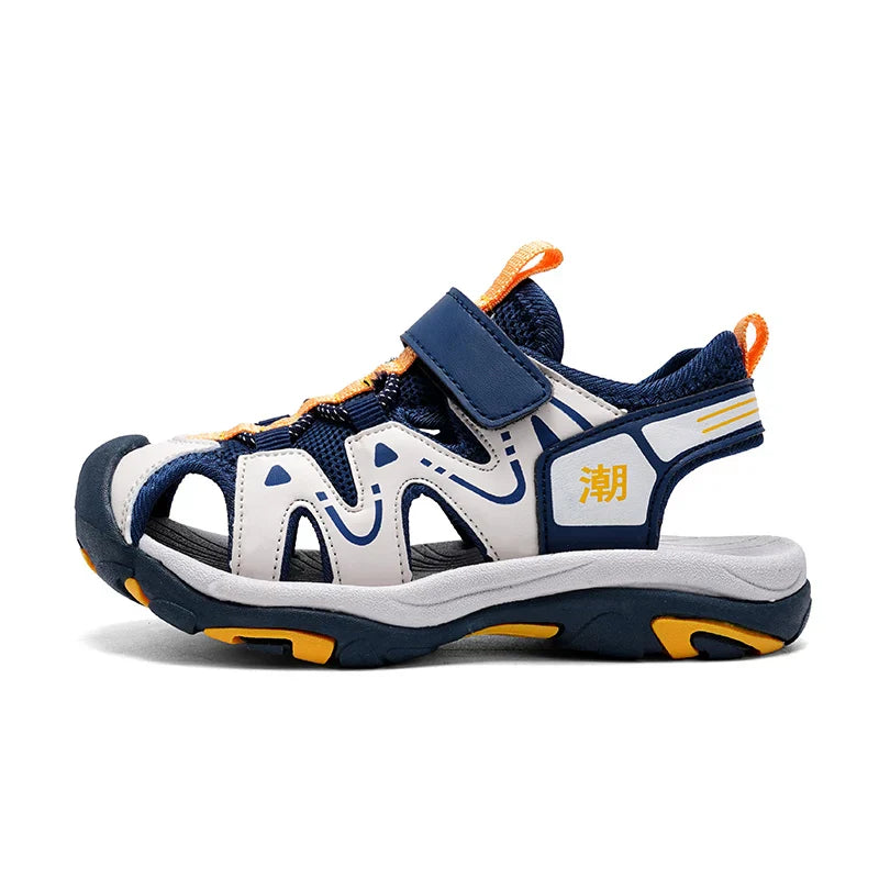 2026 New Summer Kids Beach Sandals Closed Toe Anti Bump Children's Walking Flat Shoe Outdoor Breathable Boy's Soft Sole Sandals
