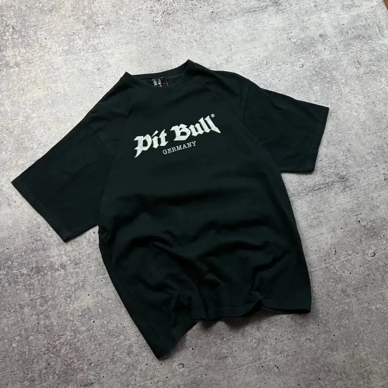 Vintage Pitbull Rap T Shirt Black Big Center Logo Hip Hop Style