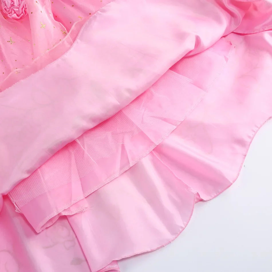 Aurora Dress for Girls Sleeping Beauty Costume Kids Birthday Halloween Party Disguise Dresses Up