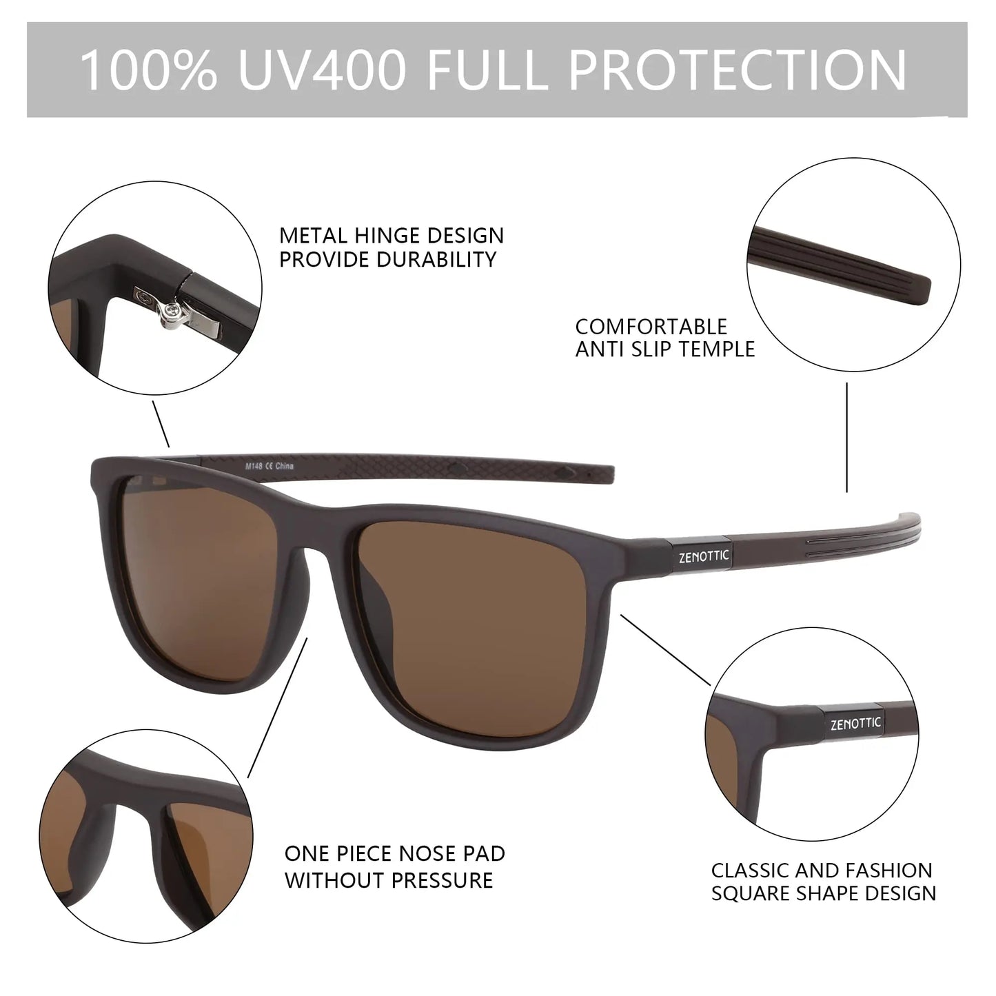 Sport Square TR90 Prescription Sunglasses For Men Polarized UV400 Protection Progressive/Myopia Optical Sun Glasses