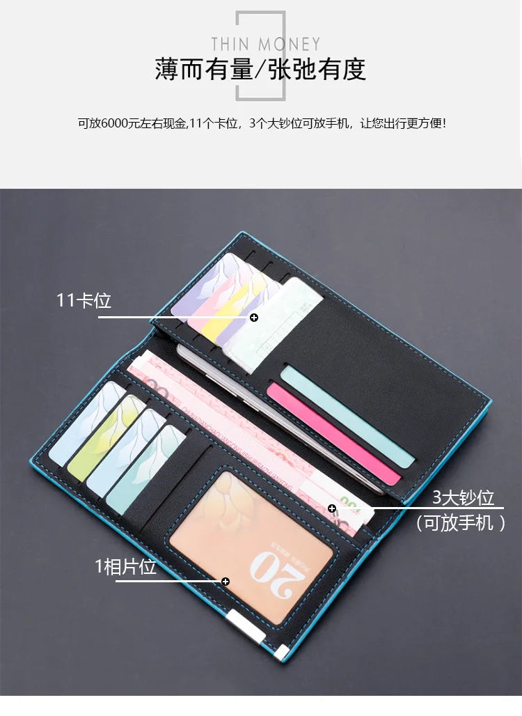 New Men's Wallet Thin Slim Wallet Long Male Business Clutch Bag Coin Purse Luxury Brand Men Wallet Carteira Masculina Cardholder