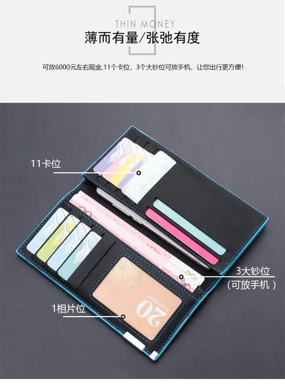 New Men's Wallet Thin Slim Wallet Long Male Business Clutch Bag Coin Purse Luxury Brand Men Wallet Carteira Masculina Cardholder