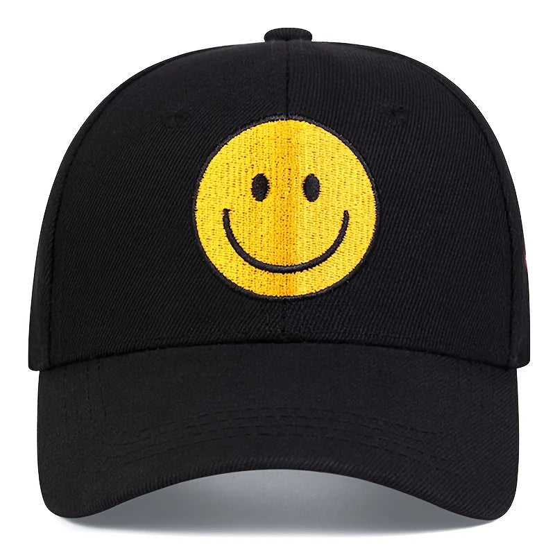 Unisex Smiling Face Embroidery Baseball Caps Spring Autumn Outdoor Adjustable Casual Hats Sunscreen Hat