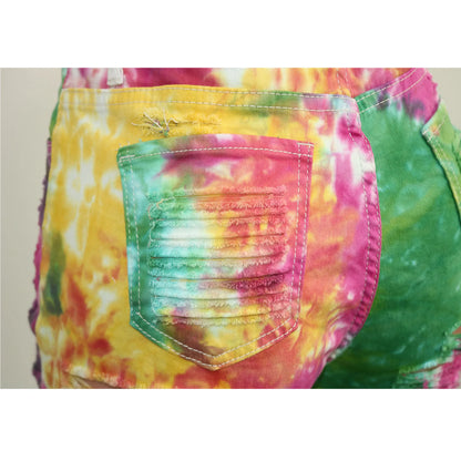 shorts women shorts hole denim high waist sexy print wholesale dropshipping