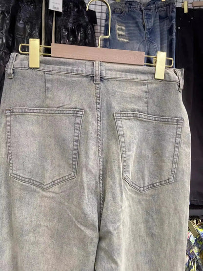 Vintage Wide Leg Jeans Men's and Women's Casual Long Pants Trendy On The Ground ZJ091