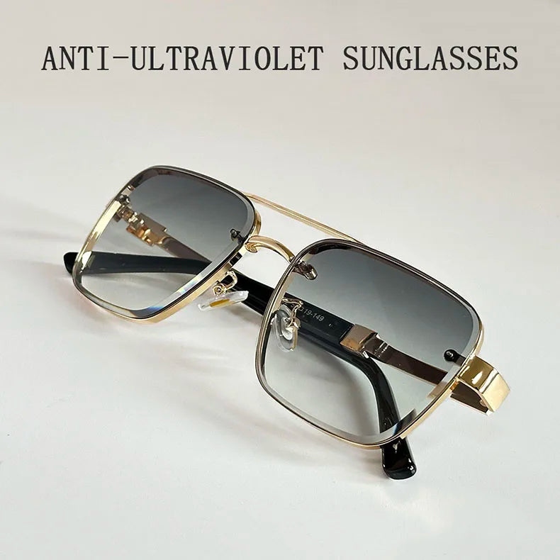 2025 New Square Sunglass Men Luxury Vacation Sunglasses Women Vintage Fashion Glasses Retro Shades Gafas De Sol Hombre Zonnebril
