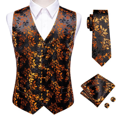 Mens Vests Tie Sets V-Neck Grey Red Purple Blue Green Pink Black Waistcoat Hanky Cufflinks Wedding Business Designer