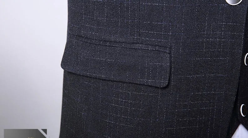Mens Fashion Wedding Smart Casual 3 Piece Suit British Style High Quality Jacket Vest Trousers European American Banquet Look