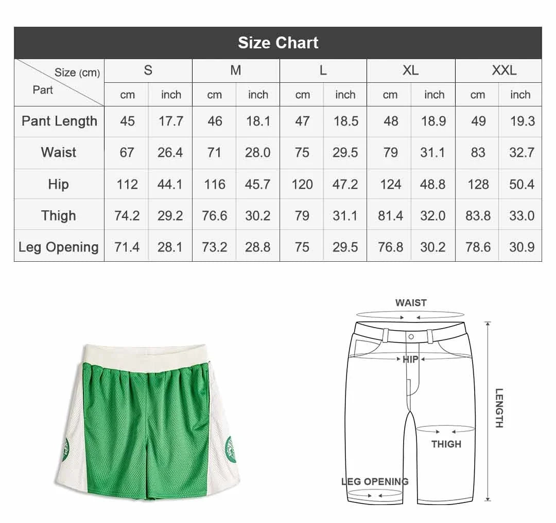 Men's Vintage Mesh Breathable Shorts Loose Basketball Fitness Training Five Inch Pants Casual Outdoor Summer Streetwear