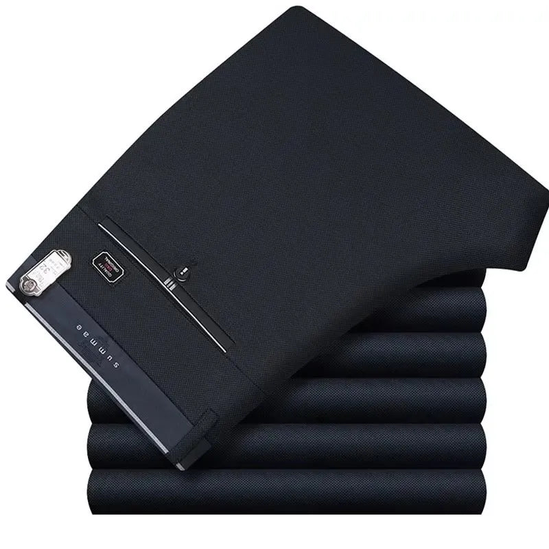 Mens Suit Pants Summer Thin Men Dress Pants Straight Business Office Mens Formal Pants Big Size Classic Trousers Male