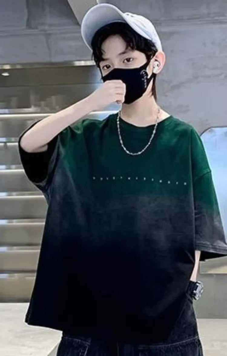 2026 New Boys Summer Streetwear T-Shirt Thin Cotton Casual Summer Half Sleeve Kids Casual Tops