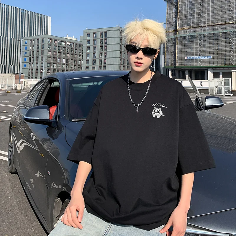 Men's T-shirts Oversized Summer Casual Wear 3XL White Cotton Tshirt for Men Funny Anime Print Men Tee Shirts New Clothes