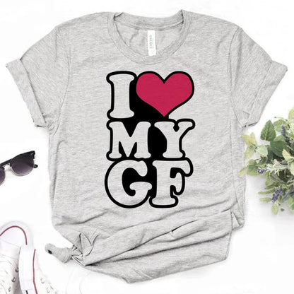 i Love My Girlfriend t shirt women manga tshirt female graphic Japanese funny clothing