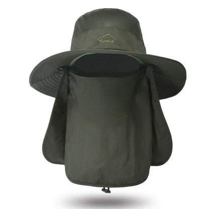 Fisherman's hat, male sun hat, summer outdoor quick drying sun hat, fishing breathable sun hat, female face mask hat