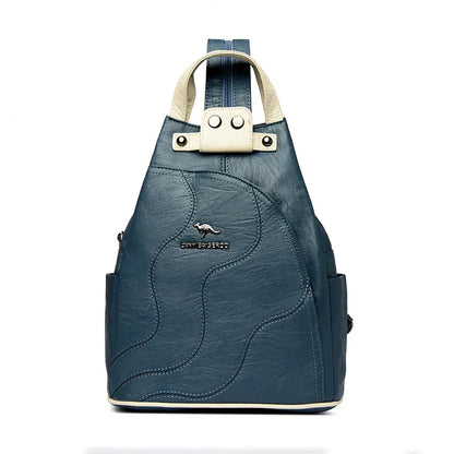 Women Leather Backpacks Zipper Female Chest Bag Travel Back Pack Ladies Bagpack Mochilas School Bags for Teenage Girls Sac A Dos