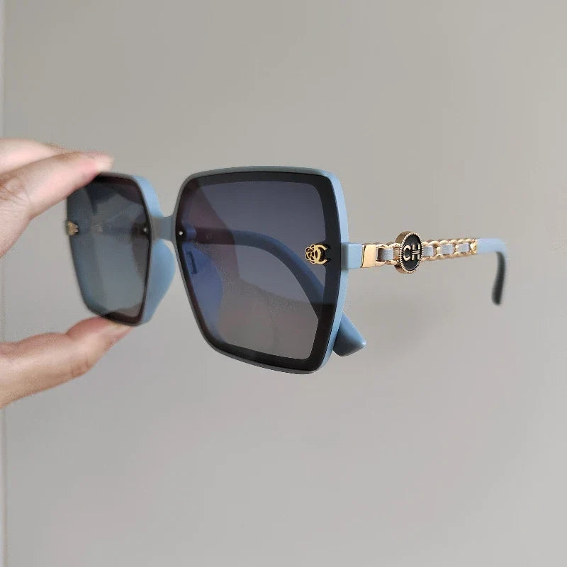 New Fashion Sunglasses for Women Hot Sale Polarized Large Frame Square Retro Sun Glasses Gradient Ladies Sunglass for Men UV400