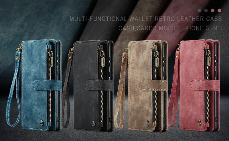 Flip Leather Phone Case For Samsung Galaxy S25 Edge S24 S26 Ultra S23 FE S22 S21 S20 Plus Note20 A16 A56 A17 A37 A57 Wallet Etui