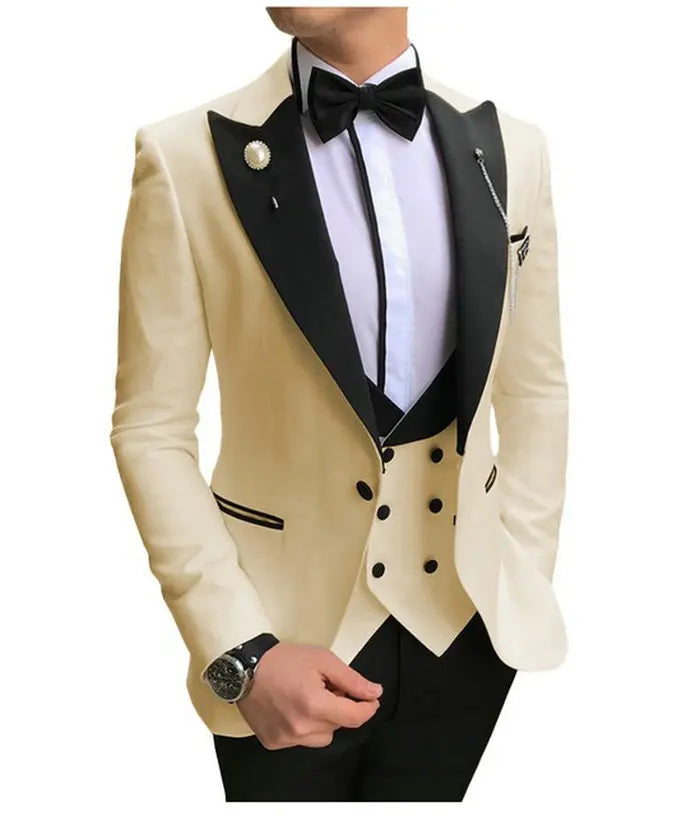 Latest Designs Men's Classic Suits For Wedding Groom Tuxedo Slim Fit One Button Prom Party Best Man 3 Pieces Costume