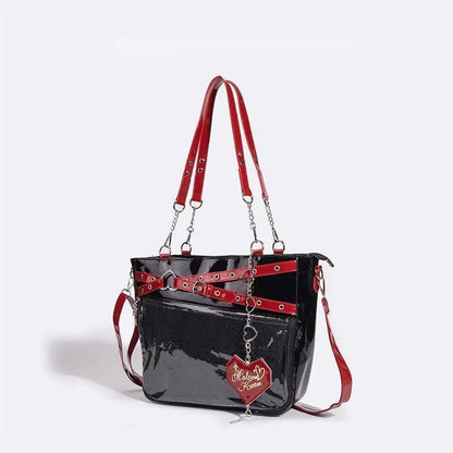 Aesthetic Underarm Ita Bag Streetwear Girl Transparent Shoulder Bag Heart Shape Chic Chain Handbag DIY Display Crossbody Bag