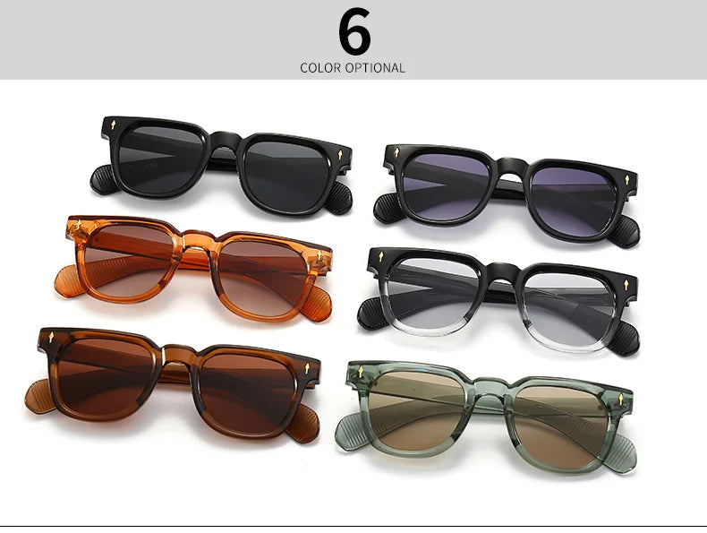 2026 Luxury Square Men Wmen Sunglasses Fashion Gradient Driving Shades Eyewear Vintage Green Trendy Rivets Sun Glasses UV400