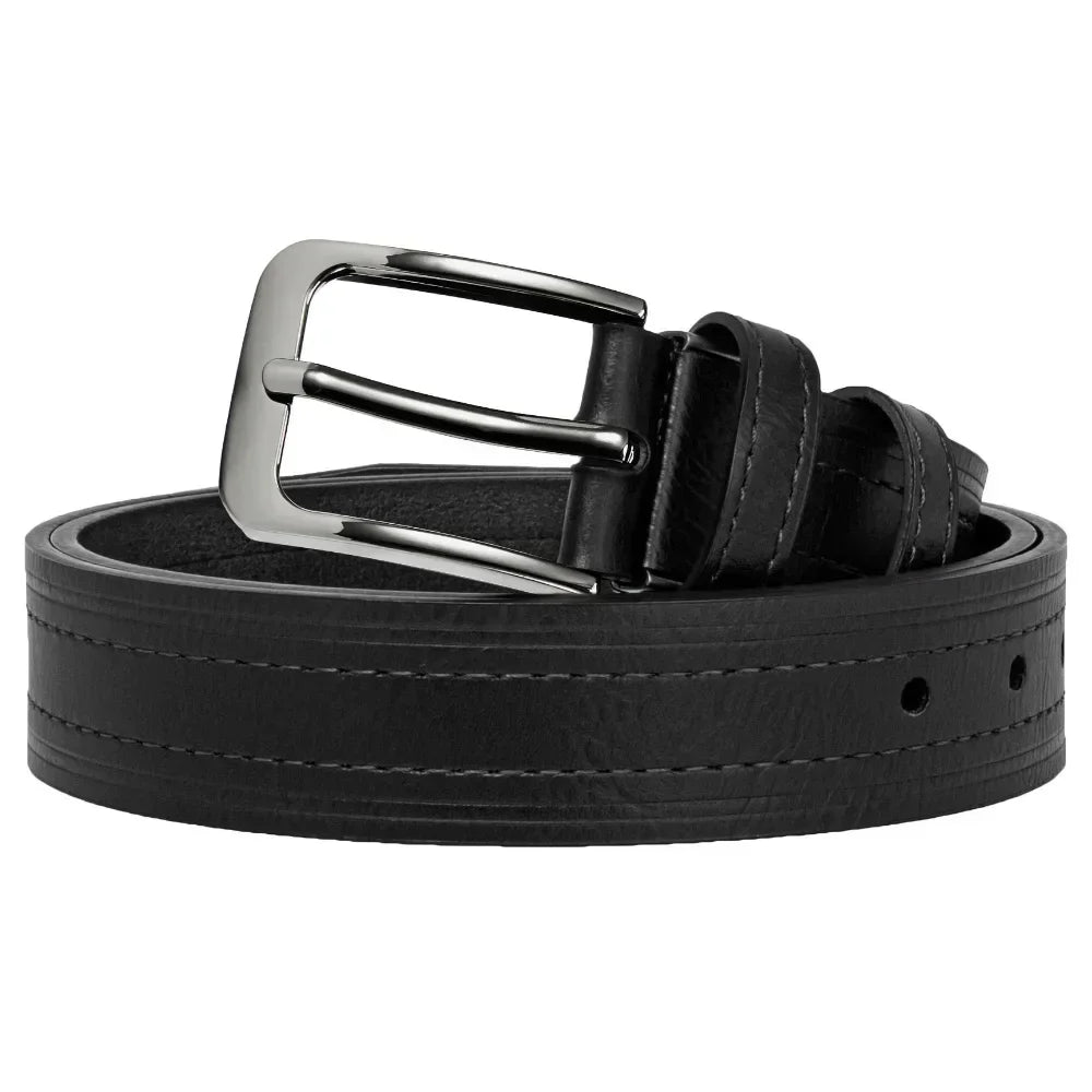 Men's Leather Fashion Classic Belt Metal Pin Buckle Casual Men's PU Leather Alloy Pin Square Buckle Belt Business Belts