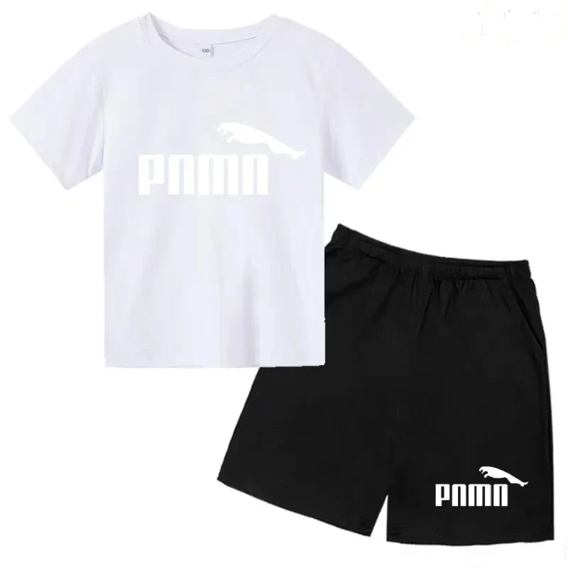 Des vêtements esthétiques pour les enfants de 3 à 12 ans, T-shirt imprimé avec des lettres, blouse à manches courtes et pantalon