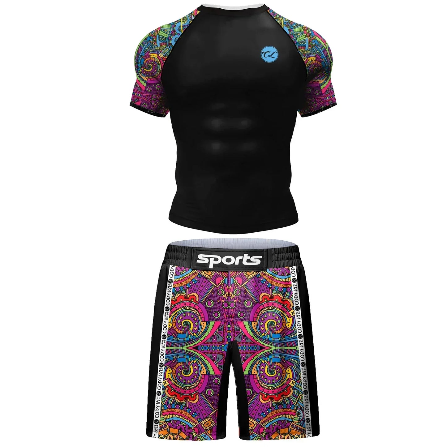 Popular Beach Surf Wear Short Sets For jiu jitsu Bjj No Gi Rashguard+Grappling Shorts Cool Westling stretchy Running Gym Clothes