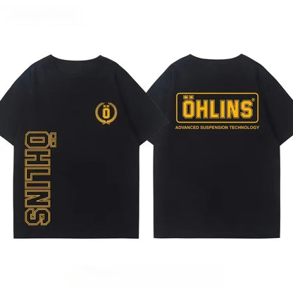 Motorcycle Shock Absorber Modified T-shirt Clothes Casual Trendy Brand Men's Women's Car Club Crew Neck Short-sleeved Top
