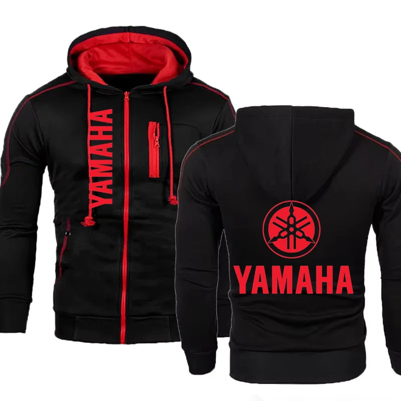 Mens yamaha hoodie Yamaha Logo Print Motorcycle Jacket Pullover Hooded Sweatshirt Biker Jacket Yamaha Racing Jacket Zipper Hoody