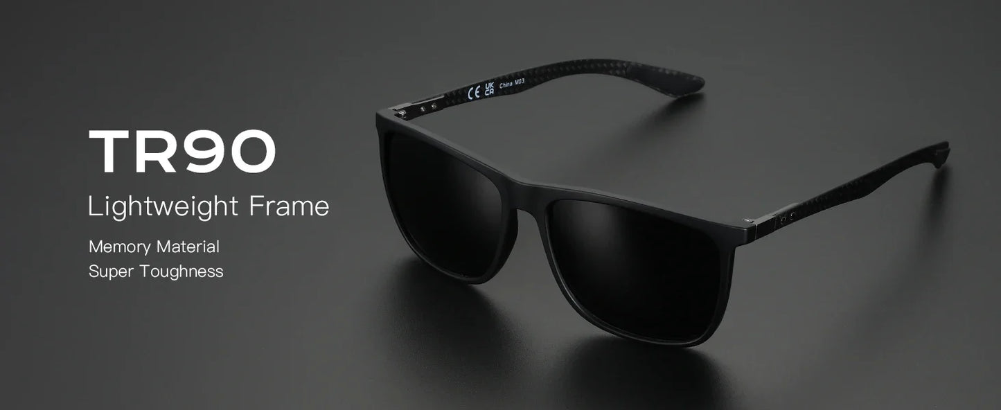 Carbon Fiber Prescription Sunglasses Square Polarized Optical Sun Glasses Shade for Driving Fishing Golf Sport