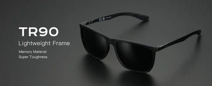 Square Polarized Sunglasses for Men Ultralight Carbon Fiber Sun Glasses Driving Fishing Golf Sports UV400 Protection