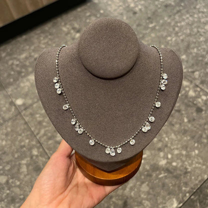 100% S925 Silver High Carbon Diamond Bead Bracelets Necklace Sparkling Zircon Hand Chain for Women Party Fine Jewelry Gift