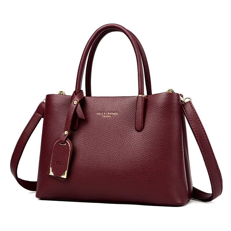 Solid Color pu leather Zipper Sweet Ladies Tote Bags on Sale 2025 High Quality Large Capacity Concise Shoulder Bags for Women
