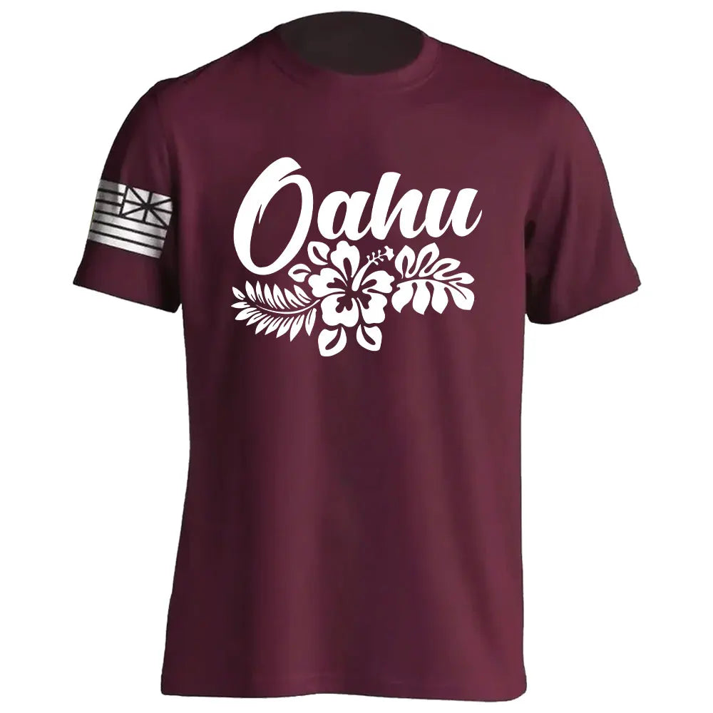 Men's Cotton Shirt OAHU HAWAII SURFING Distressed TShirt Unisex Surf Board Beach Tee Tops Summer Fashion Casual Short Sleeves