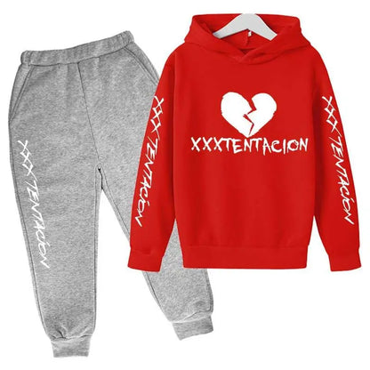 Kids Spring Hip Hop Star Print Tracksuits 4-14 Year Boys Girls Fashion Streetwear rap Hoodie+Pants Outfits Sets Children Clothes