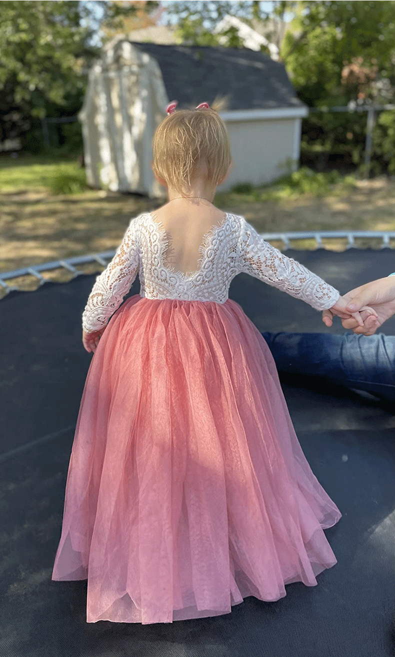 Princess Party Lace Flower Girl Dress Baby Kids Summer Wedding Birthday Dresses Children Clothing 2 4  6 8 10 12 14