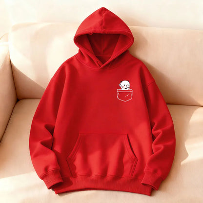 Matching Bubu Dudu Bear Pocket Couple Hoodies Anniversary Gift Clothing Cute Casual Daily Life Fall Winter Men Women Streetwear