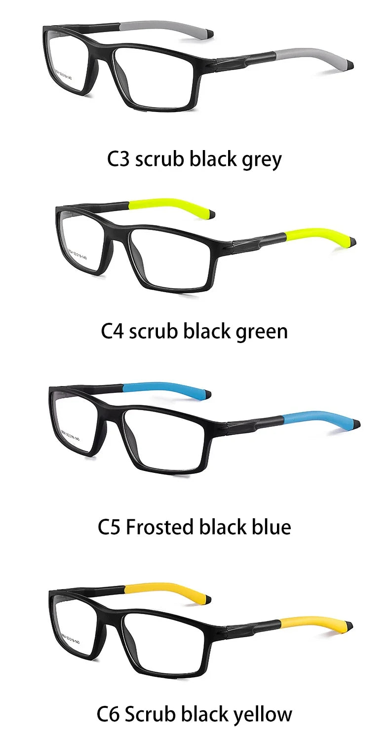 Geometry Sports Men Women Running Anti-dropout Reading Glasses TR90 Prescription Anti Blue Light Myopia Customized 9804