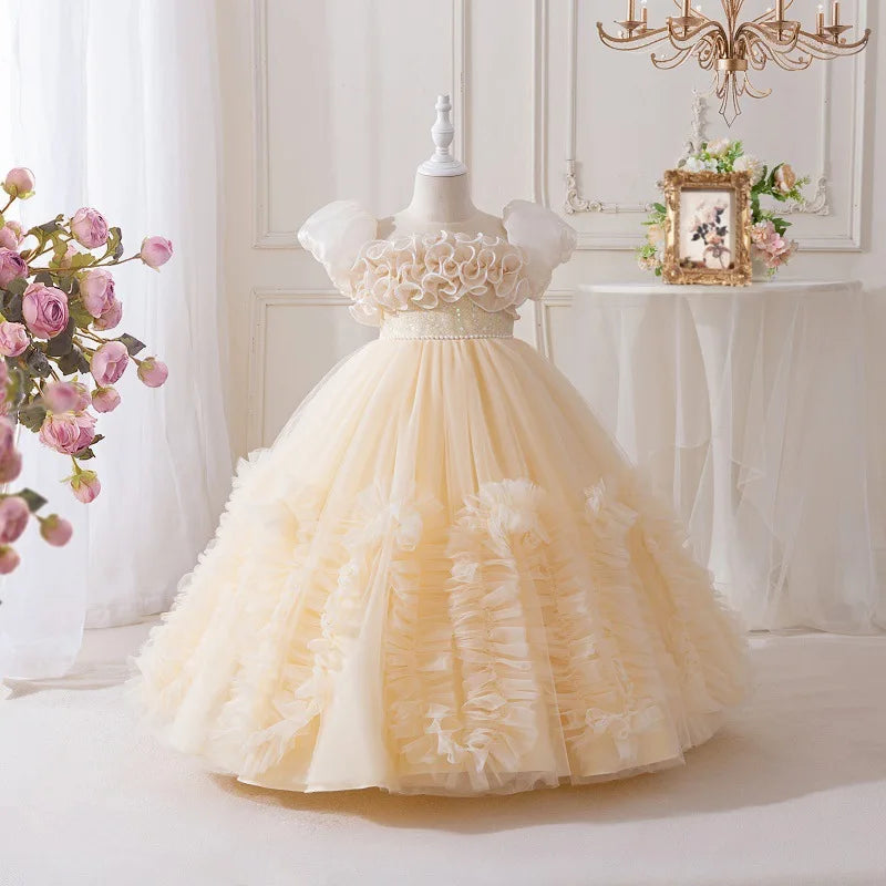 Girls' Summer New High-End Host Birthday Performance Light Luxury Piano Performance Princess Dress