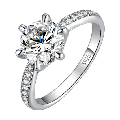 Classic 1-carat Moissanite Ring with Certificate Laboratory Diamond Rings Women Wedding Jewelry 18K Gold Plated S925 Silver