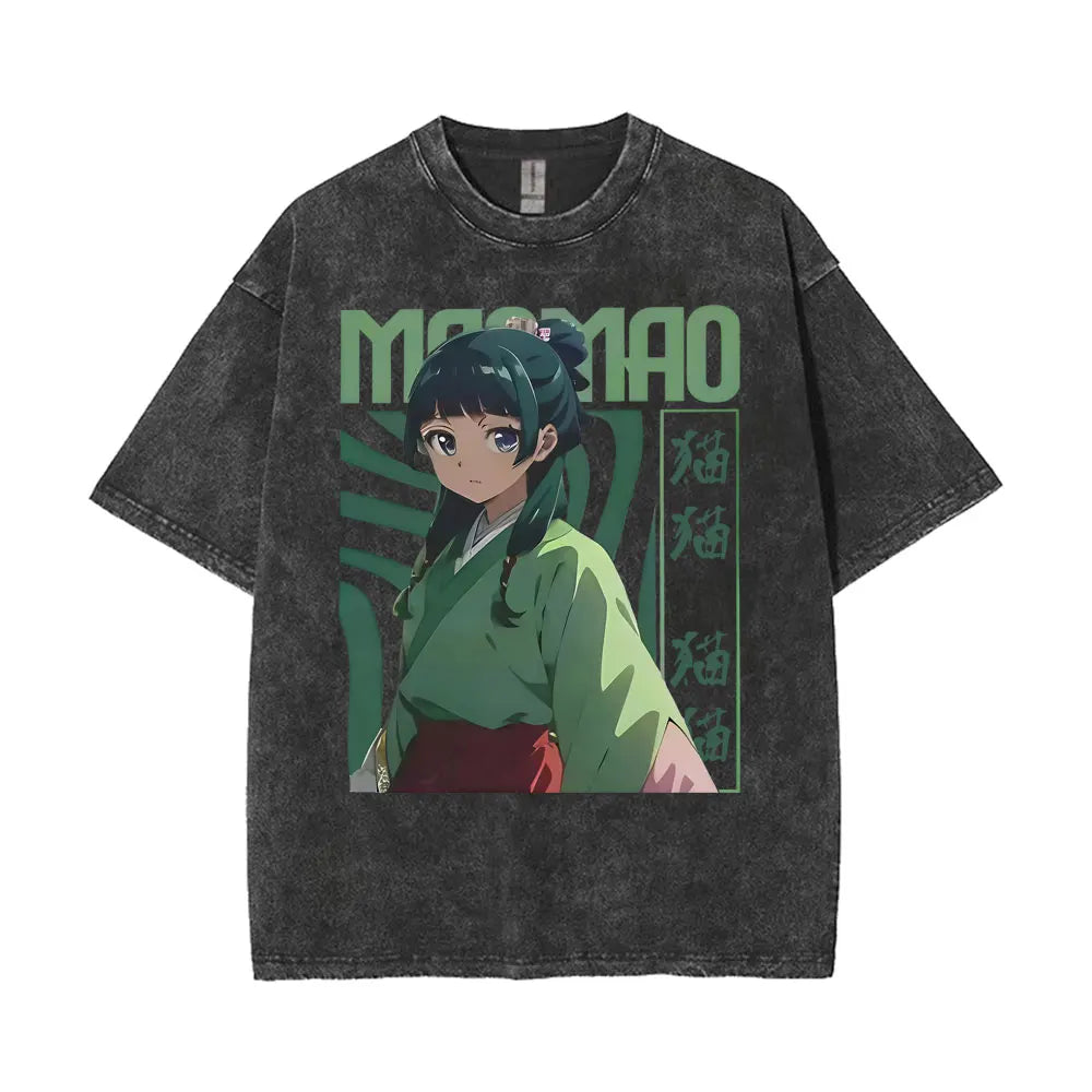 Mao Mao's Apothecary Diaries Anime Washed T-shirts Remedies Medicine Cartoon T Shirt Men Women Clothing Fashion Aesthetic Tshirt