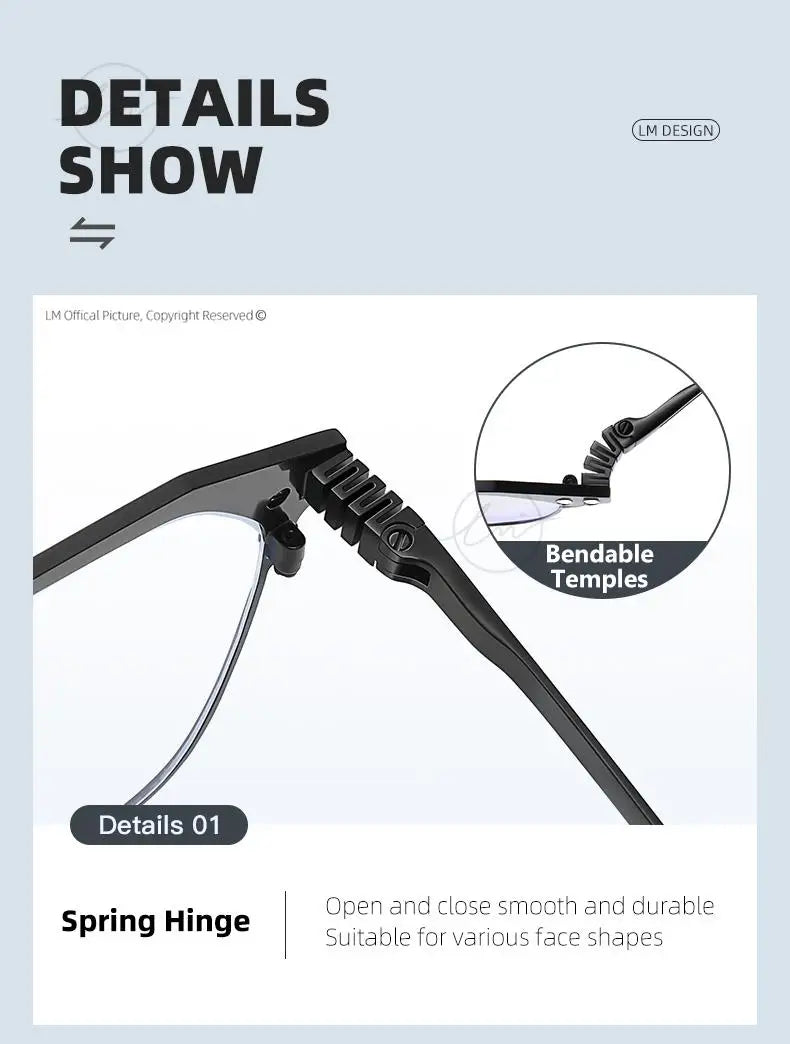 2025 New 3 In 1 Magnetic Multifunctional Men's Glasses Polarized Day Night Vision Clip Eyeglasses Blue Light Blocking Glasses