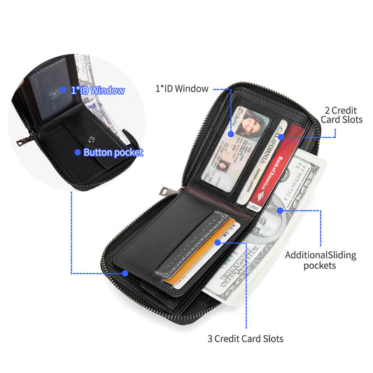 Portefeuilles Homme en Cuir Véritable Classiques Courts Porte-Monnaie Homme de Mode avec Poche à Monnaie Porte-Cartes Porte-Monnaie Homme de Qualité Simple