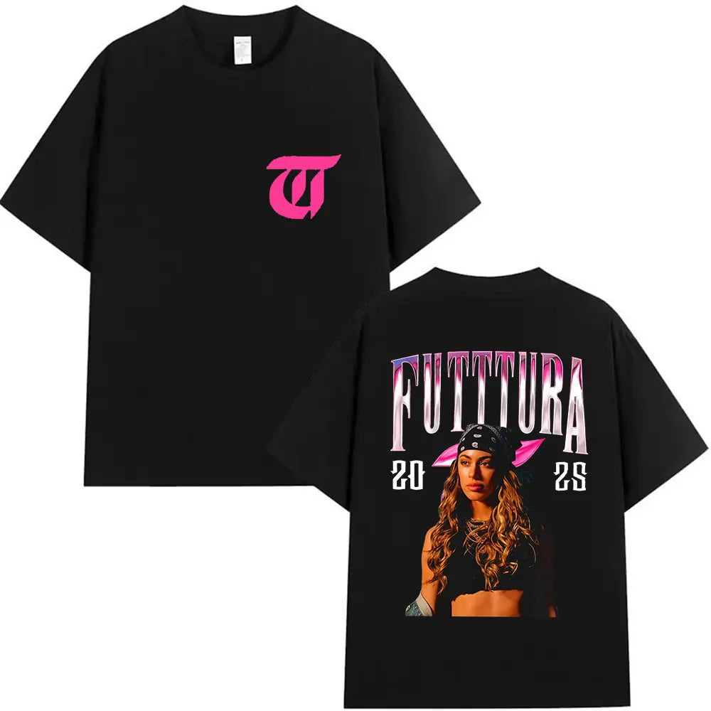 Singer TINI STOESSEL Futtura Tour New Album 2025 Graphic T-shirts Men Women Fashion Harajuku Short Sleeve Cotton Tees streetwear